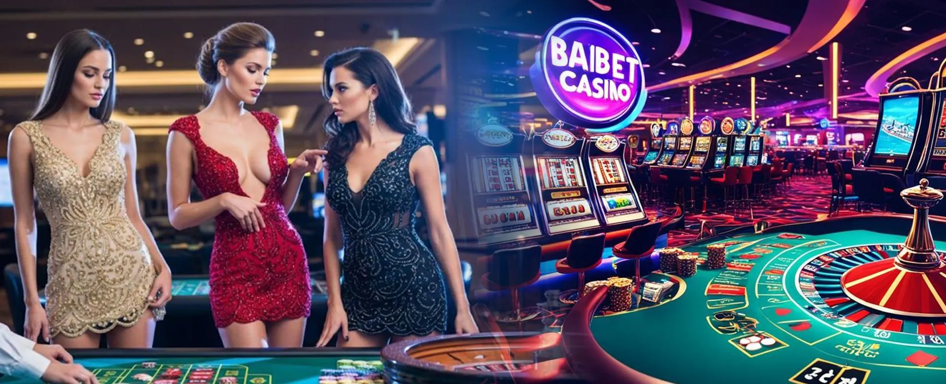 Dynamic online casino lobby with various games and a vibrant atmosphere, representing EM77's exciting offerings